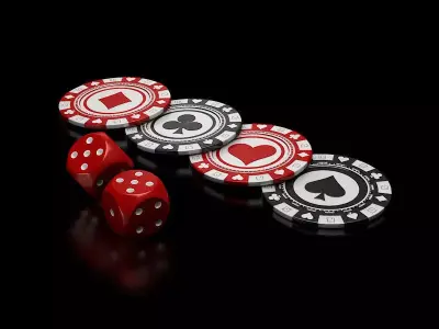 3d illustration Pocker Chips 3D model