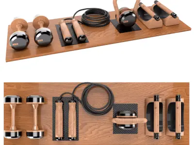 Pent Home Gym Equipment Fitness Low-poly 3D model