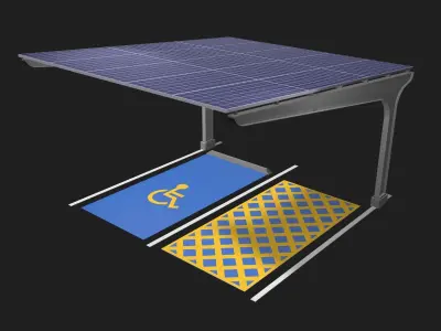Solar carport for disabled 25U04 3D model