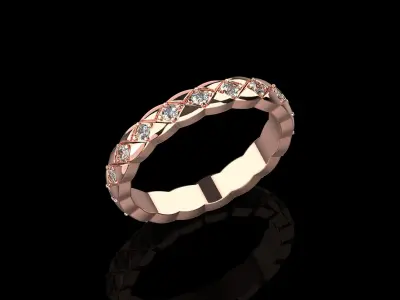 Coco Crush mini ring with diamonds 17 Size N221 3D print model