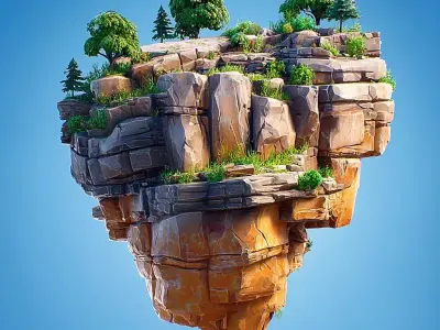 Flying Islands Free Set Free 3D model