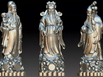 Fu Lu Shou 3 3D print model