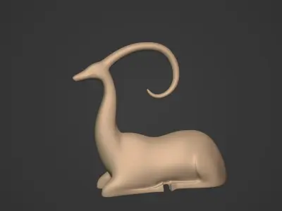 Abstract Deer Figurine -- Ready for 3D Printing Low-poly 3D model