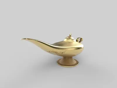Genie lamp Low-poly 3D model