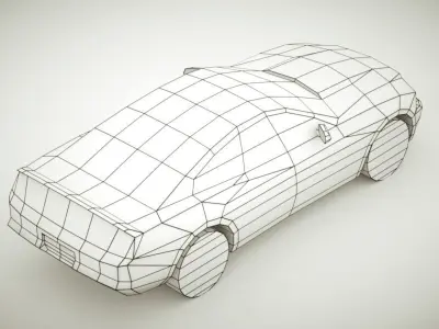 Generic Muscle-car v2 Low-poly 3D model