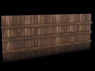 Wood Fence Low-poly 3D model