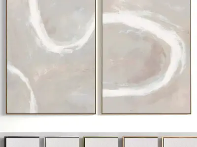 Plaster Two Photo Frame 91 Low-poly 3D model