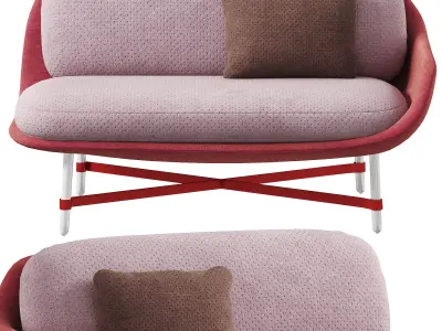 Ottoman Settee Sofa 3D model