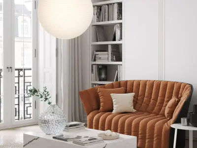 Eclectic Apartment Interior Scene for Cinema 4D and Corona 3D model