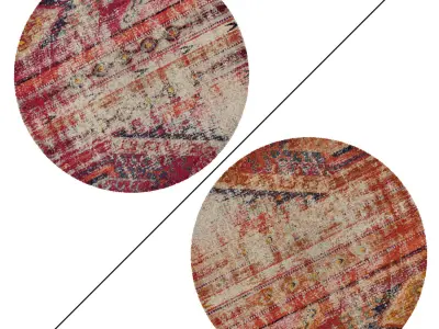 Round Rug Set 228 3D model