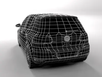 VW VOLKSWAGEN GOLF 6 LOWPOLY Low-poly 3D model