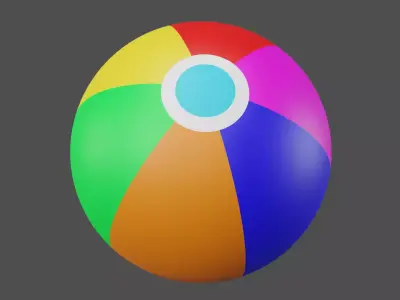 Beach Ball Low-poly 3D model purchase