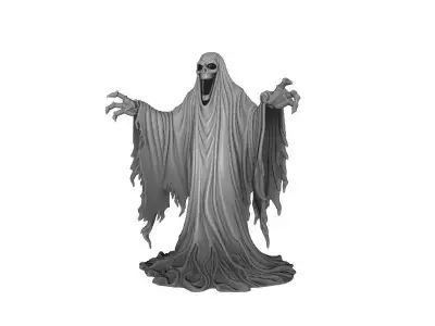 White Ghost Horror Halloween 3D Printed Spooky Decor Model 3D print model