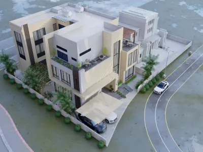 Modern Villa Project A1 3D Model  Plans Renders 3D model