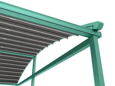 Motorized Pergola 2a copper patina 3D model