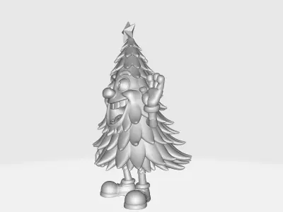 Festive Christmas Tree Character Holiday Mascot Figurine  3D print model