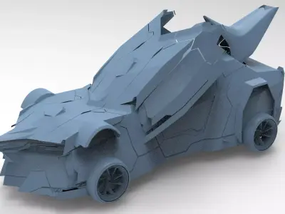 Cyberpunk sci fi car  3D model