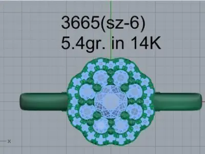 Flower Diamond Ring 3665 3D print model