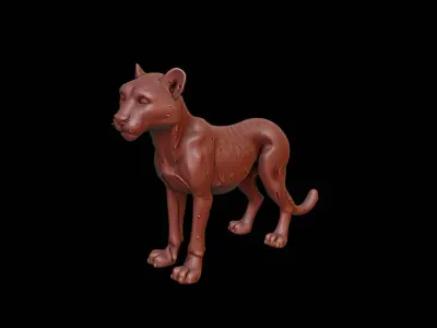 Cheetah Animal Sculpture 3D print model buy