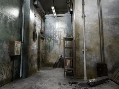 The old  Horror Room  5 Low-poly 3D model