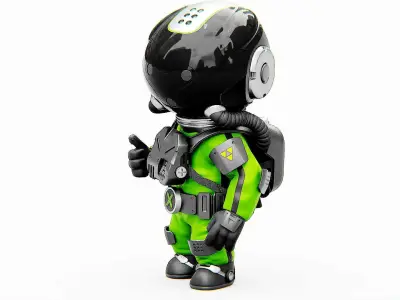 TOON ASTRONAUT K-2500 Rigged for Unreal Engine - Unity - MIXAMO  3D model