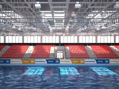  Olympic Swimming Pool Low-poly 3D model