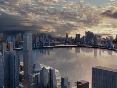 City-1 futuristic city Free 3D model