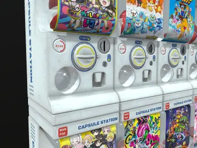 Gacha Capsule Machine Low-poly 3D model
