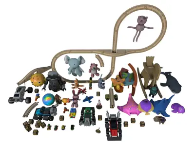Toys Props Pack Low-poly 3D model