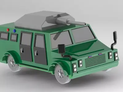 Armored SUV T4 printable 3D Model 3D print model