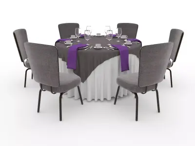 Banquet Table and Chair 148 3D model