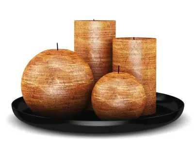 Orange Candles Set 3D model