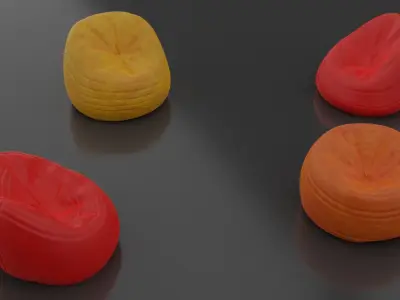 Colorful Bean Bags 3D model