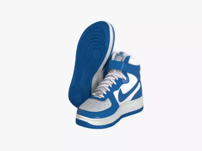  Nike Air Force 1 Mid 07 Military Blue DX3721-100 Low-poly 3D model