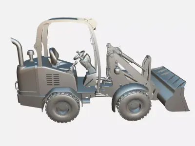 Small Wheel loader Low-poly 3D model