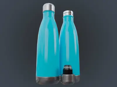 Steel Water Bottle Low-poly 3D model