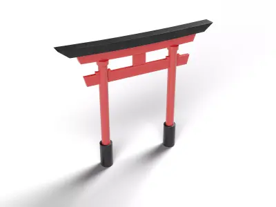 Japanese Red Torii Gate 3D model
