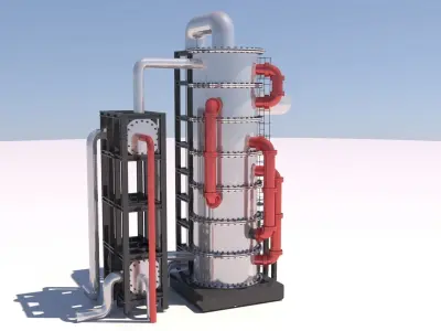 Refinery Distillation Column 06 3D model