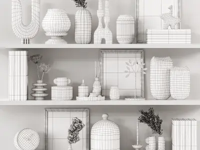 Decorative Set 005 3D model buy