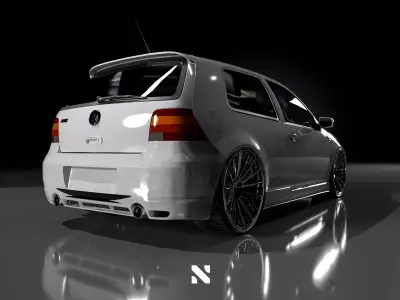 Golf IV 4 - Rigged ready for Animation 3D model