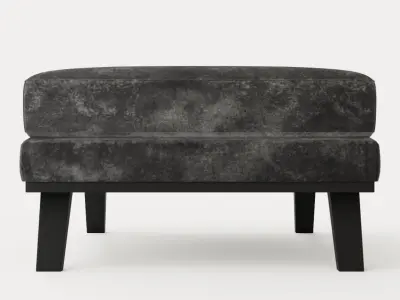 Copenhagen Footstool Velvet Low-poly 3D model