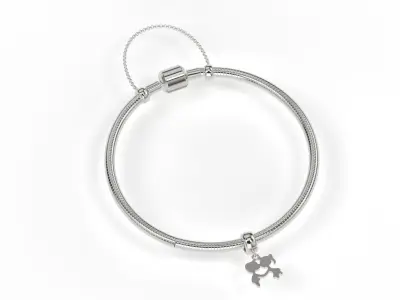 Boy and Girl Kissing Charm 3D print model