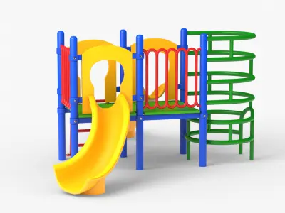 Playground Slide and Climb Low-poly 3D model