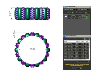 Bold Two-Tone Crystal Eternity Band with Diamond 3D print model