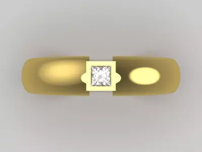 Man solitaire ring modern design model mr0234 3D print model
