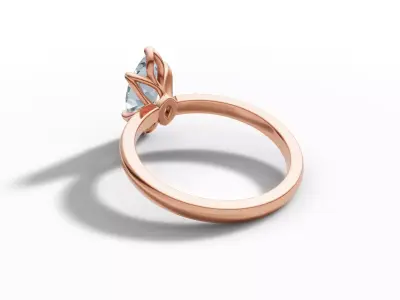 1ct Marquise Solitaire Engagement Ring Tulip Head 6 Claw 3D print model