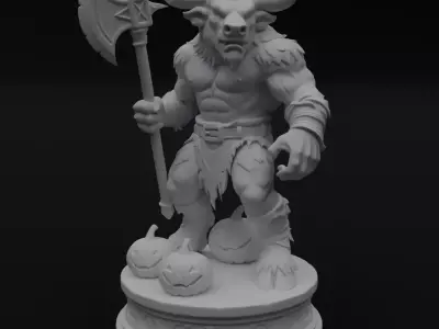 Halloween Minotaur Figurine 3D model for 3D printing 3D print model