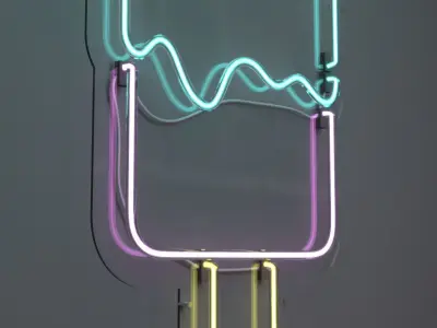 Ice Cream Pop - Neon Sign 3D model