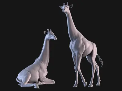 Giraffe Pack Sculpture 3D print model