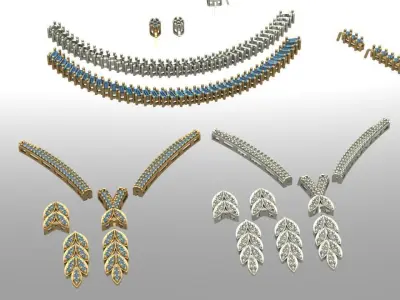 Gold service seed and necklace package 3D print model